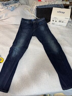 adidas Men's Slim Dark Blue Distressed Jeans